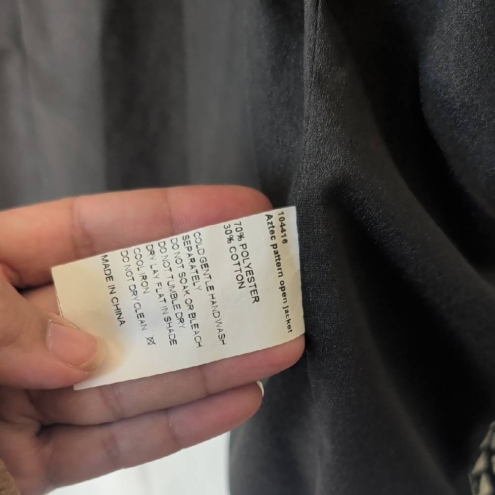 Aztec Black And White Blazer With Red Accents - image 3